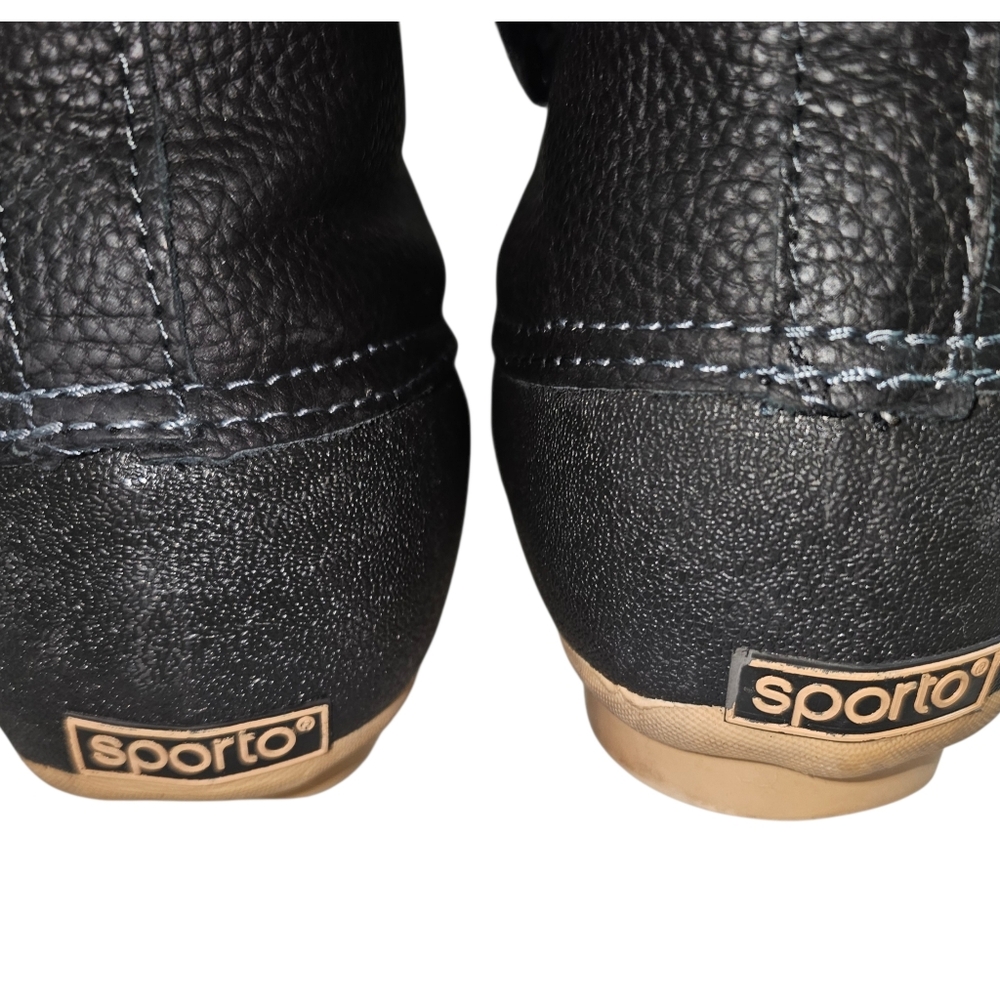 Sporto Daphne Black Weatherproof Insulated Duck Boots In 10 - Picture 4 of 5